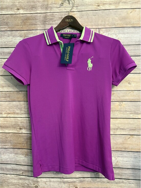 Lauren Ralph Lauren Tops - Ralph Lauren Top Small Purple Green Stripe Polo Shirt Preppy Classic Golf NWT